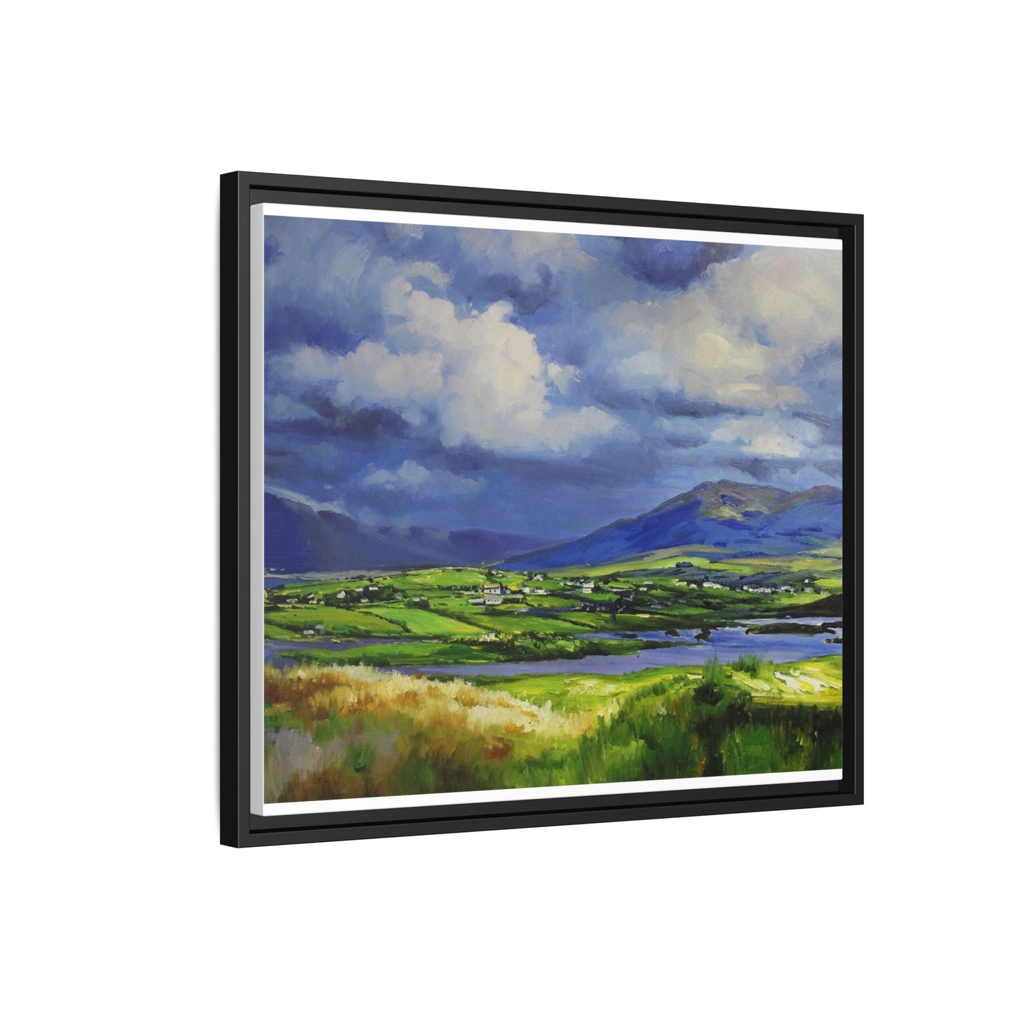 Connemara Fields - Stunning Irish landscape canvas print showcasing the serene beauty of Connemara's fields.