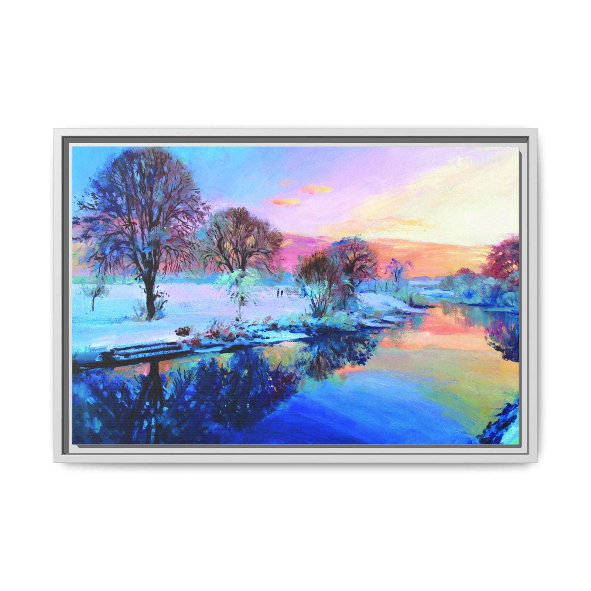 Winter Trees framed art – Premium pinewood frame with a cotton-polyester canvas print, featuring a protective coating for lasting beauty and timeless décor.