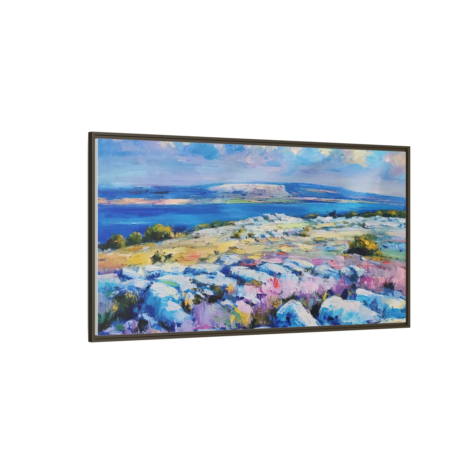 Burren 3 wall art featuring a scenic view of the Burren region in Ireland, printed on high-quality canvas with a premium frame for timeless décor