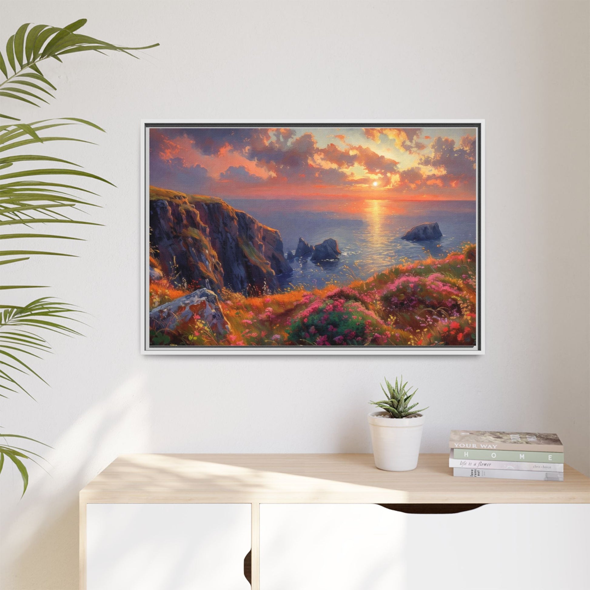 End of The Day wall art featuring a serene sunset landscape, printed on high-quality canvas to bring peaceful beauty and warmth to your home décor.