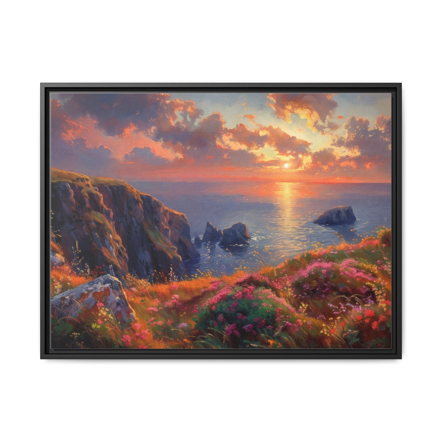 End of The Day wall art featuring a serene sunset landscape, printed on high-quality canvas to bring peaceful beauty and warmth to your home décor.