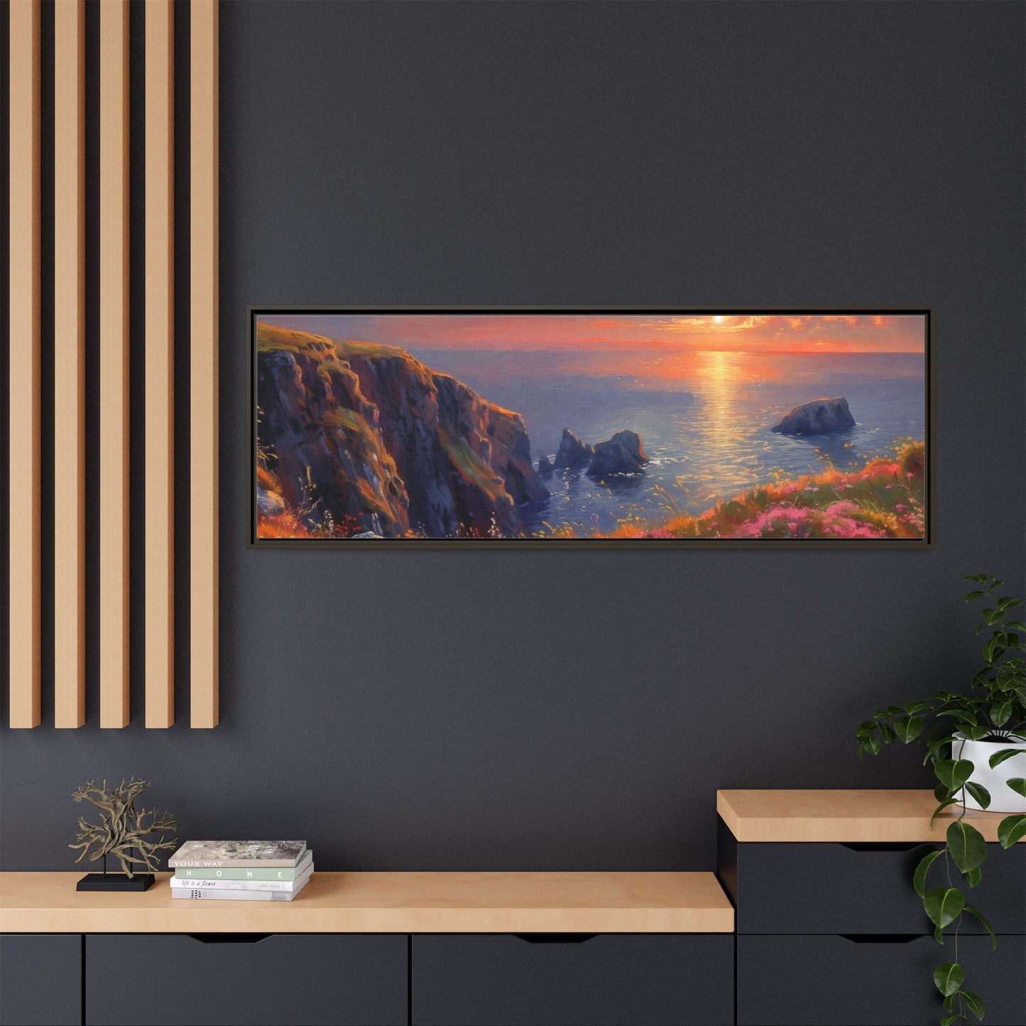 End of The Day wall art featuring a serene sunset landscape, printed on high-quality canvas to bring peaceful beauty and warmth to your home décor.