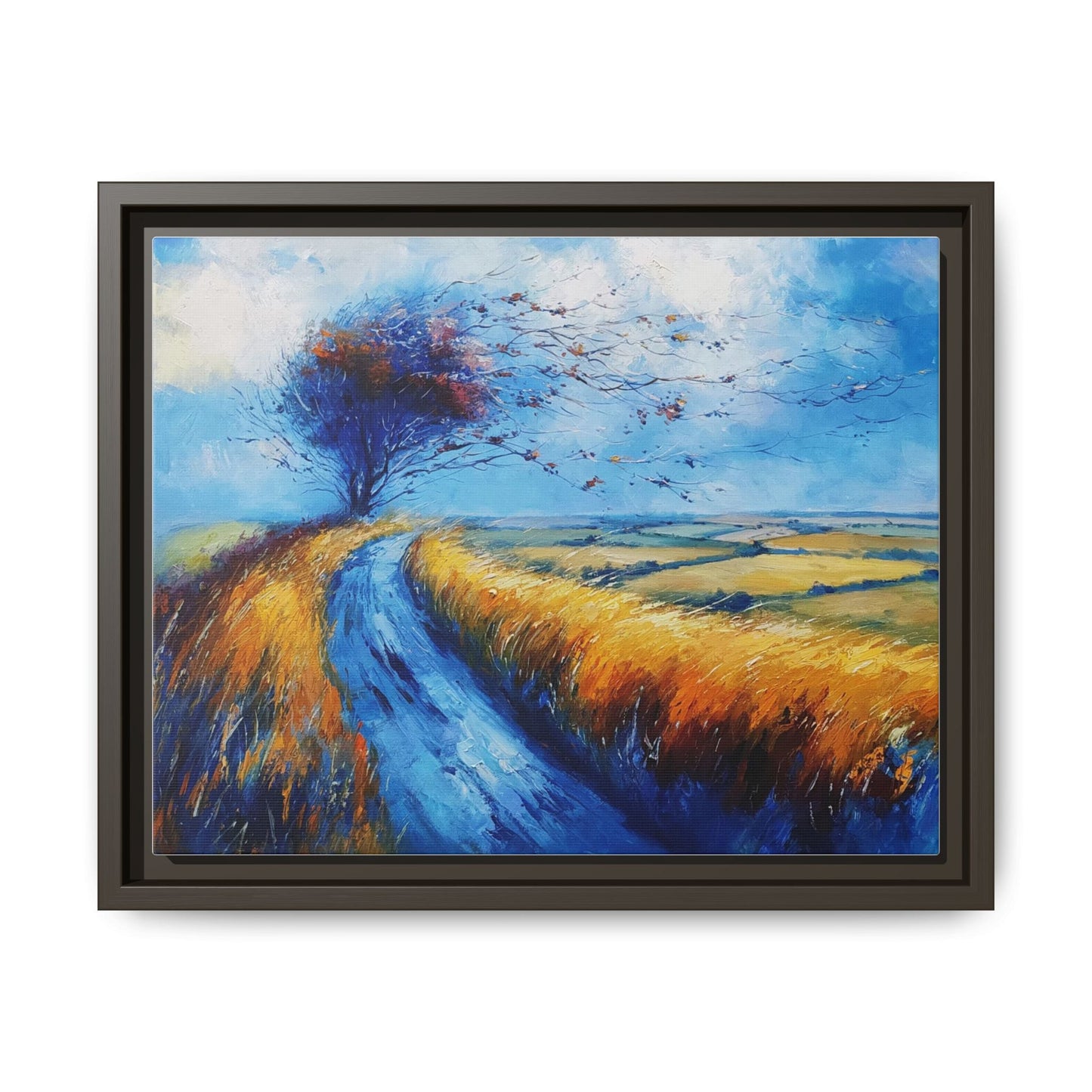 Autumn Leaves Scattering A Premium Pinewood Art Frame for Timeless Décor