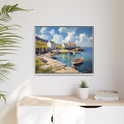 Island Harbour Coastal Landscape - Serene Wall Art Print for Home Décor