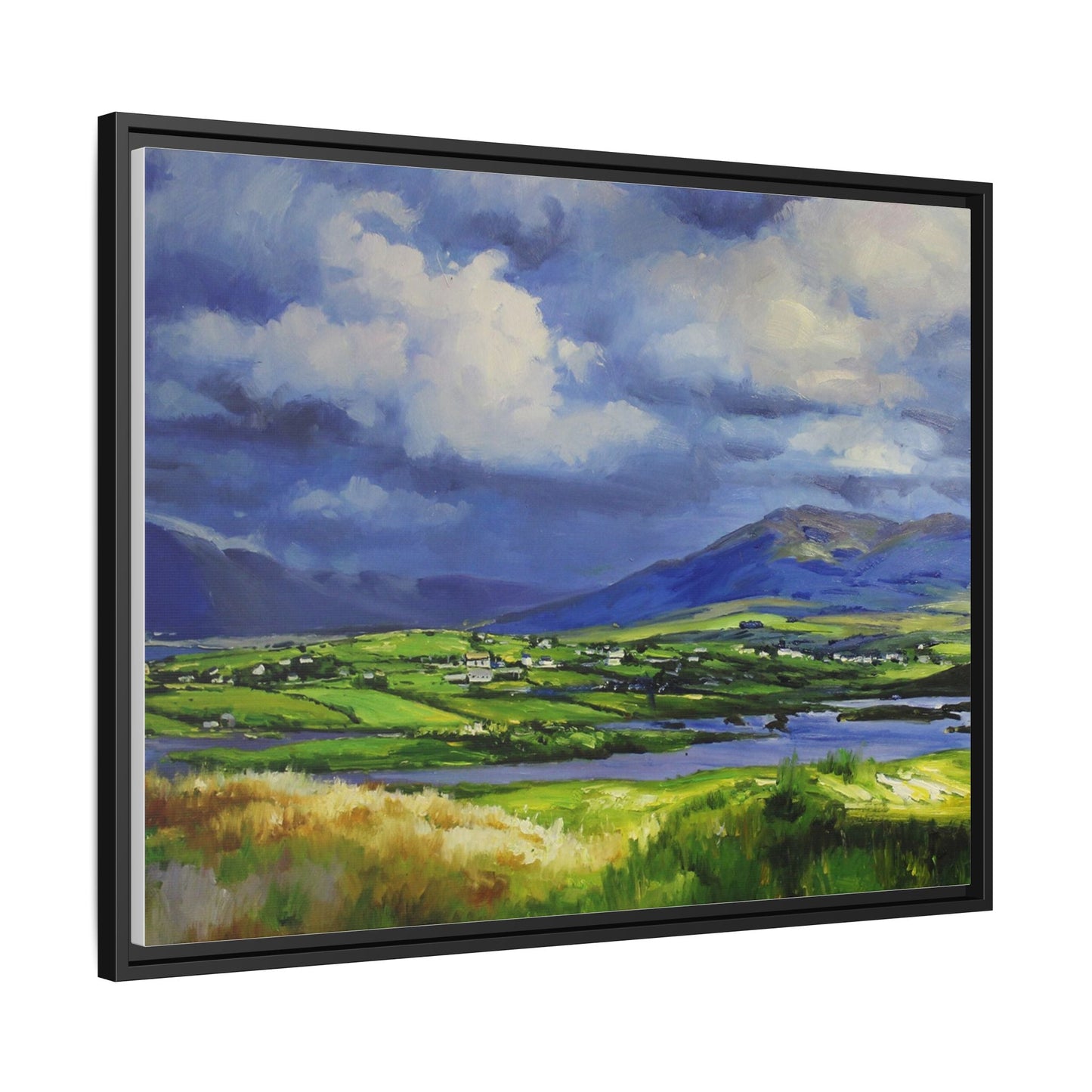 Connemara Fields - Stunning Irish landscape canvas print showcasing the serene beauty of Connemara's fields.