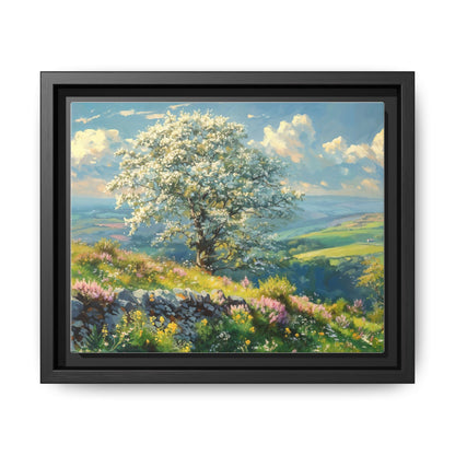 Whitethorn in Bloom wall art featuring a vibrant scene of blooming whitethorn trees, printed on high-quality canvas for a natural and timeless décor.