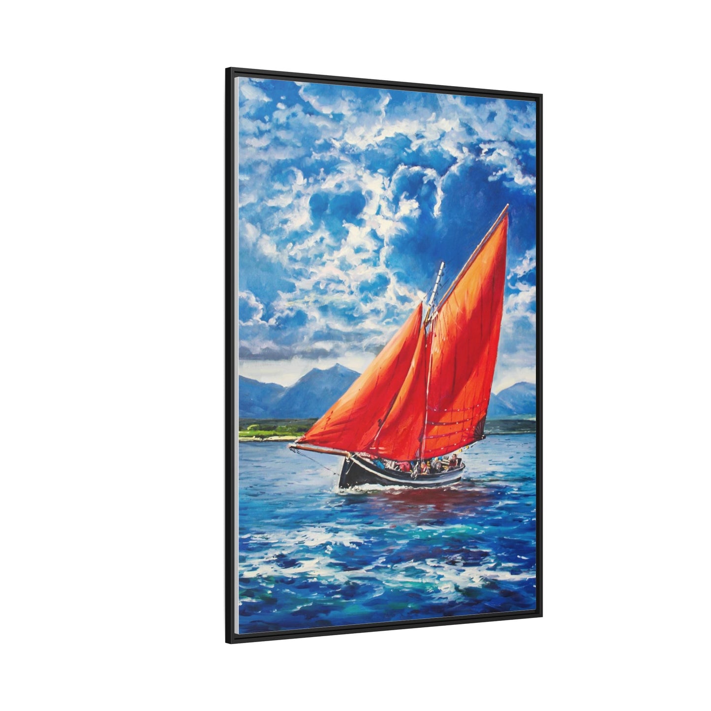 Single Galway Hooker – Premium Pinewood Art Frame for Timeless Décor