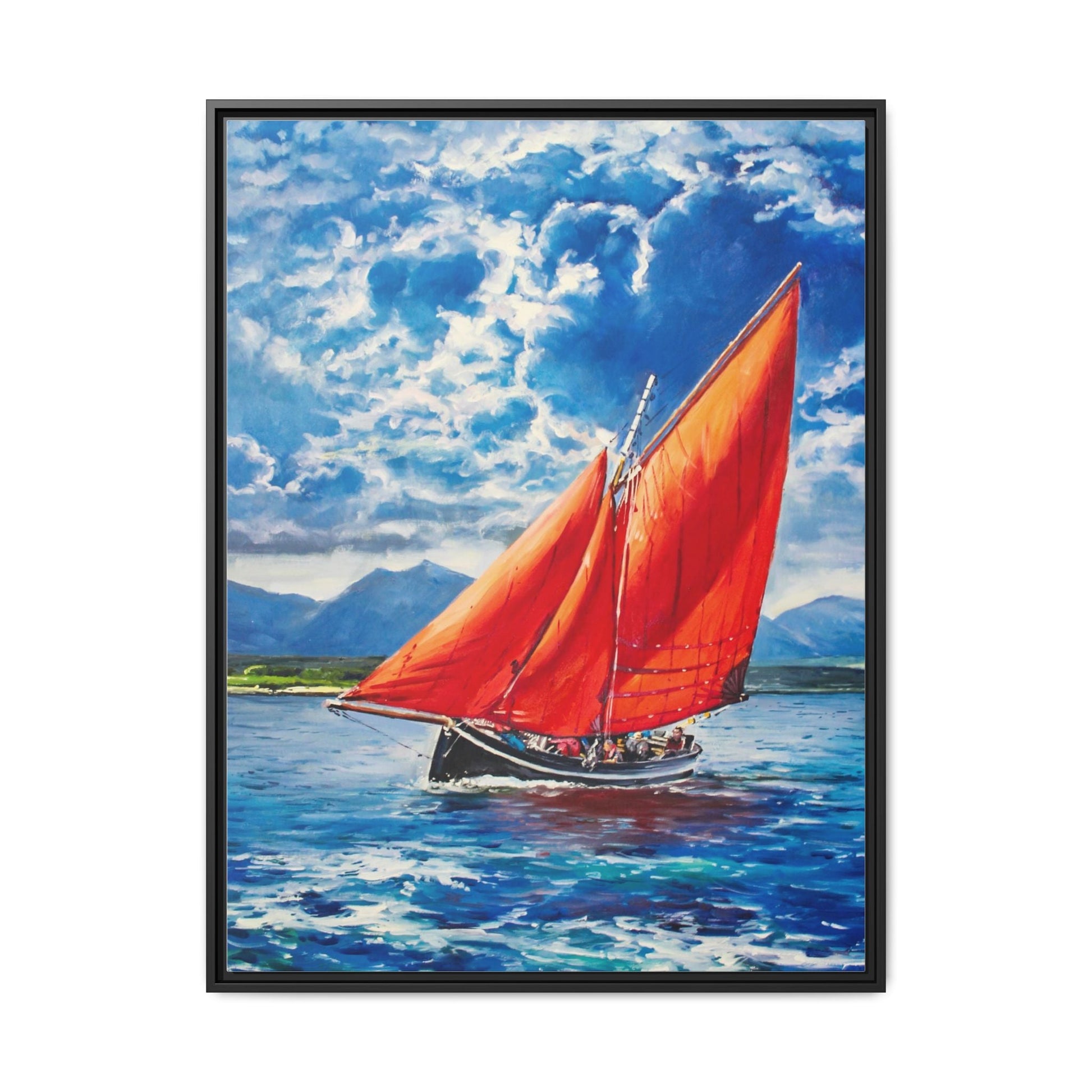 Single Galway Hooker – Premium Pinewood Art Frame for Timeless Décor