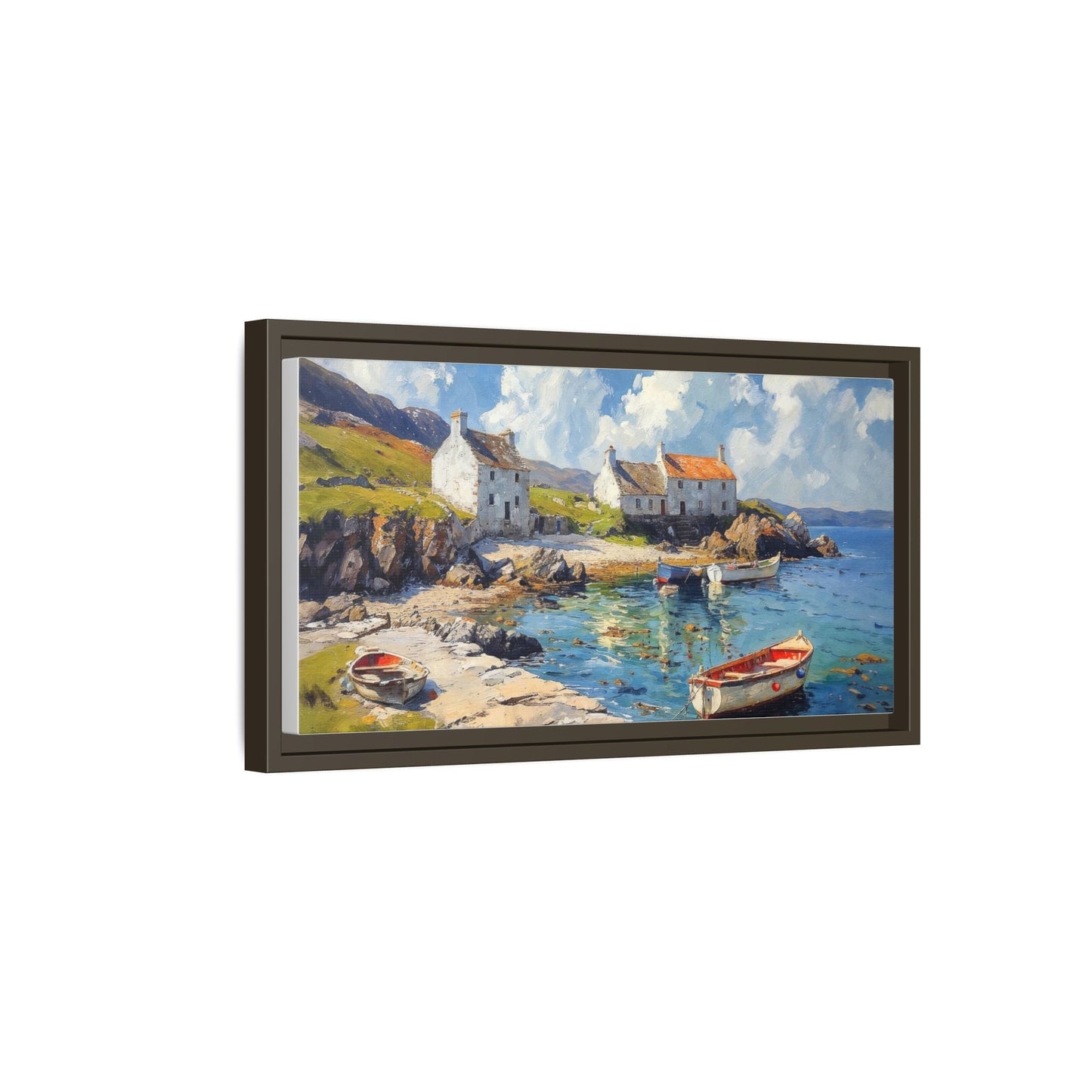 Island Harbour Coastal Landscape - Serene Wall Art Print for Home Décor