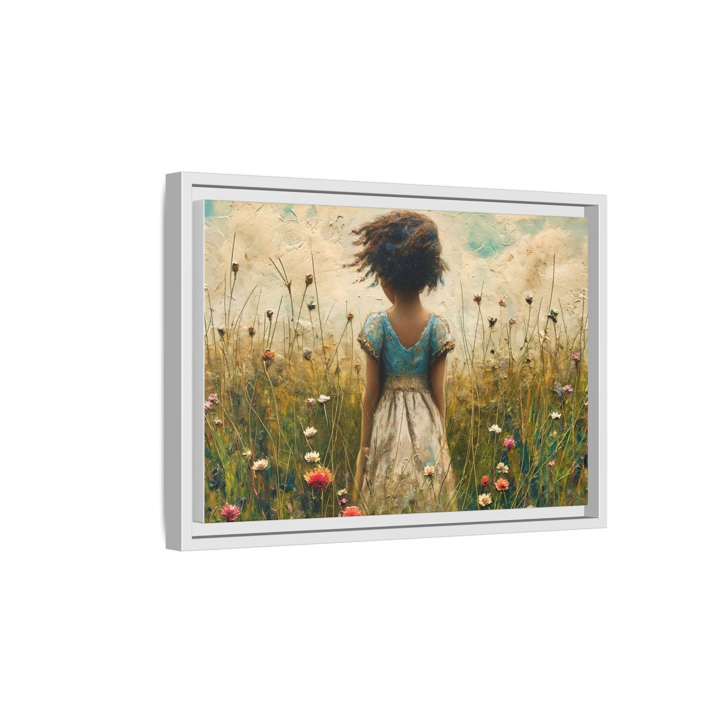 Young Girl In Flowers Wall Art - Graceful Portrait of Girl Surrounded by Flowers for Home Décor