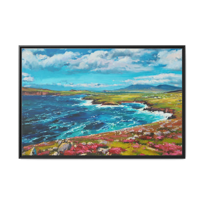 Dingle Peninsula wall art featuring a scenic view of Ireland's rugged coastline, printed on high-quality canvas with a premium frame.