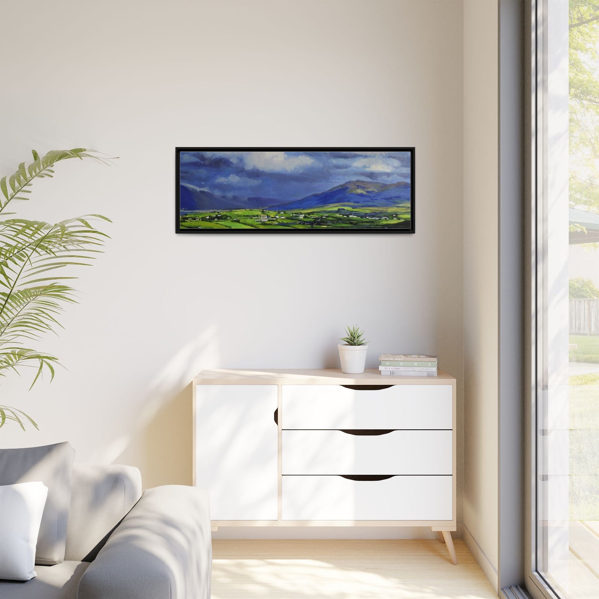 Connemara Fields - Stunning Irish landscape canvas print showcasing the serene beauty of Connemara's fields.