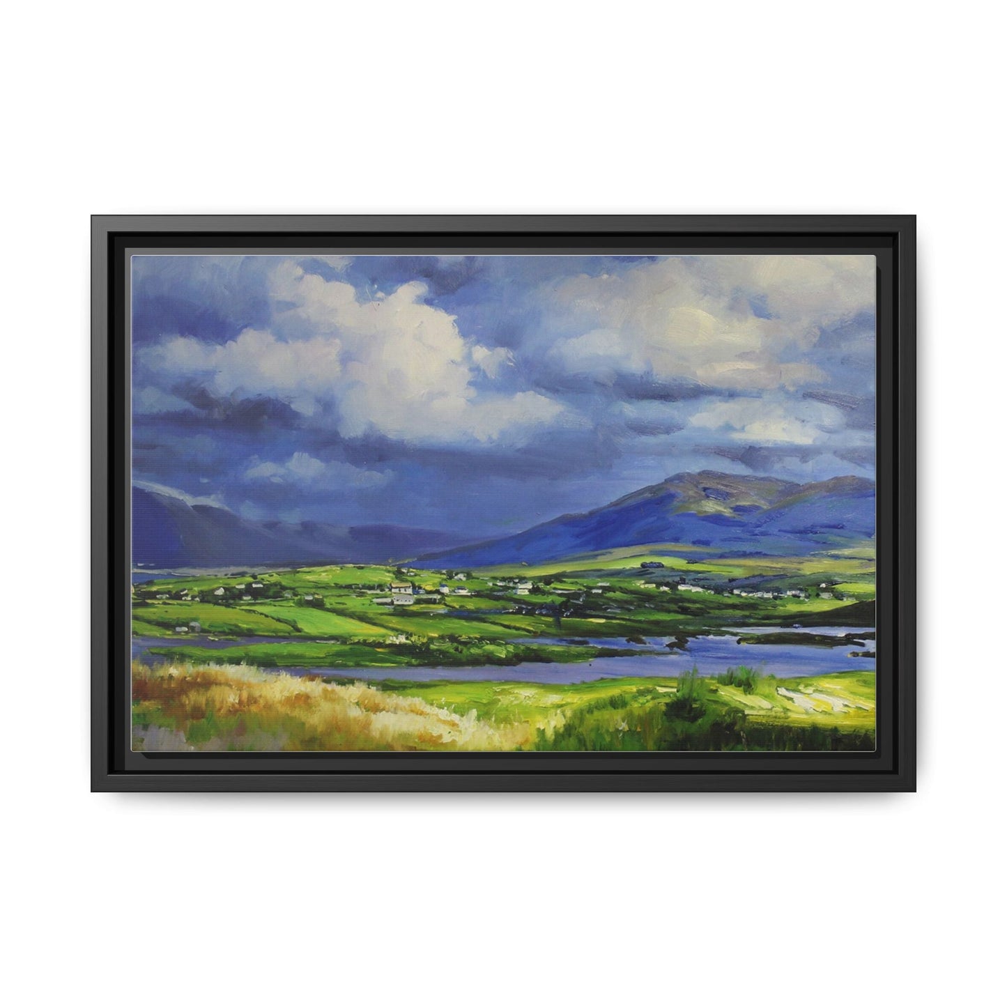 Connemara Fields - Stunning Irish landscape canvas print showcasing the serene beauty of Connemara's fields.