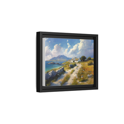 Blustery Day wall art featuring a dramatic wind-swept landscape in a pinewood frame.