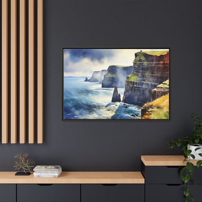 Watercolour of Cliffs of Moher – Beautiful Coastal Landscape Canvas Print