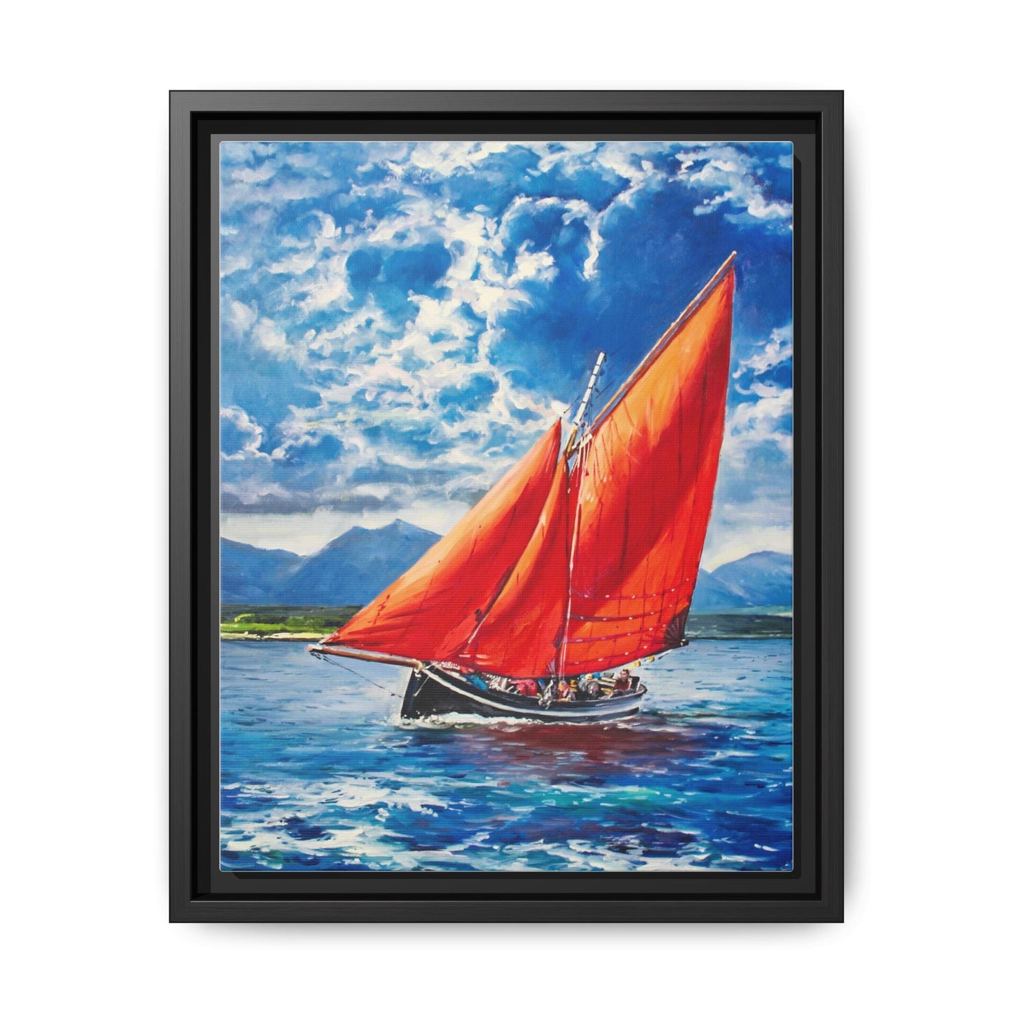 Single Galway Hooker – Premium Pinewood Art Frame for Timeless Décor