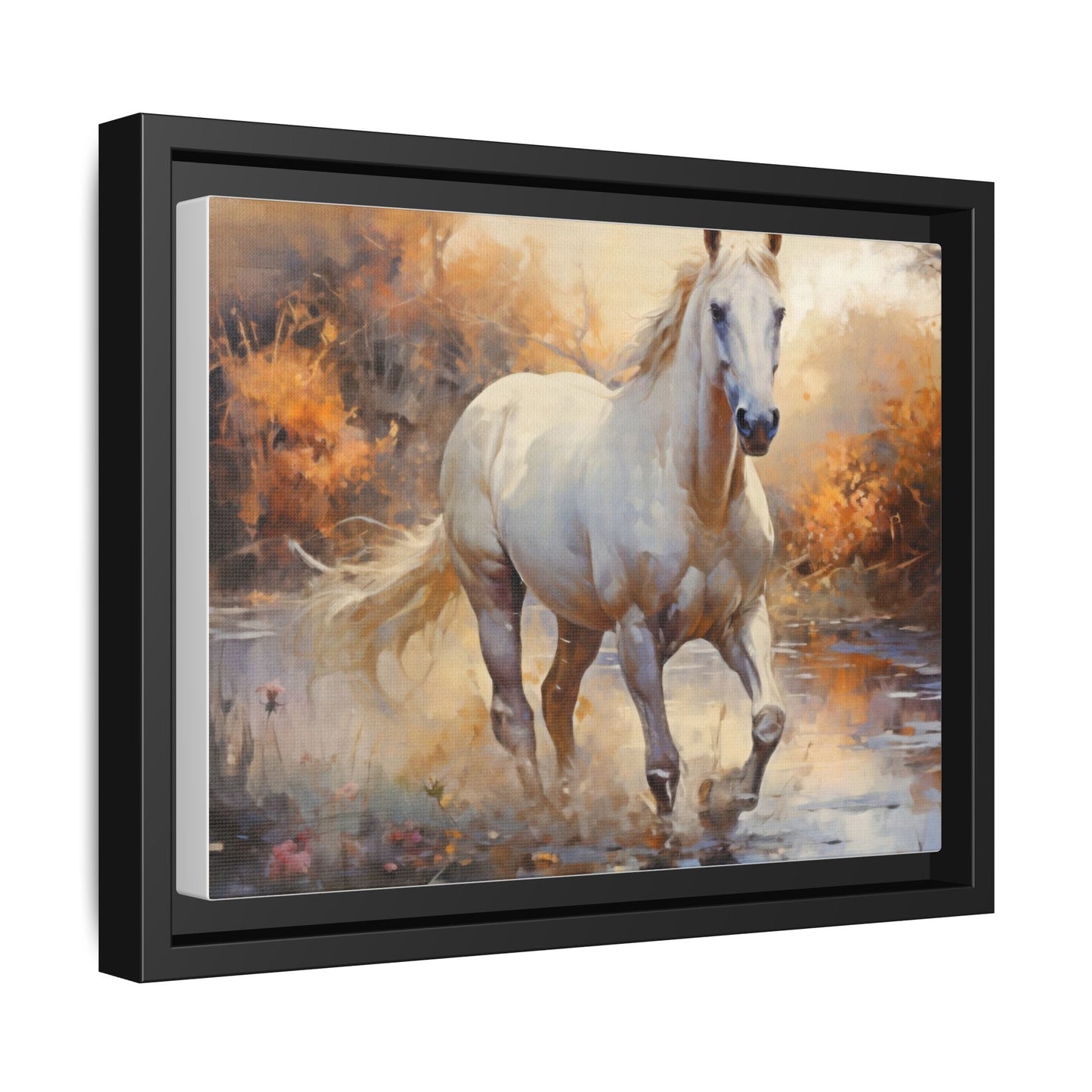 Arabian Horse – Elegant Pinewood Framed Wall Art for Timeless Décor