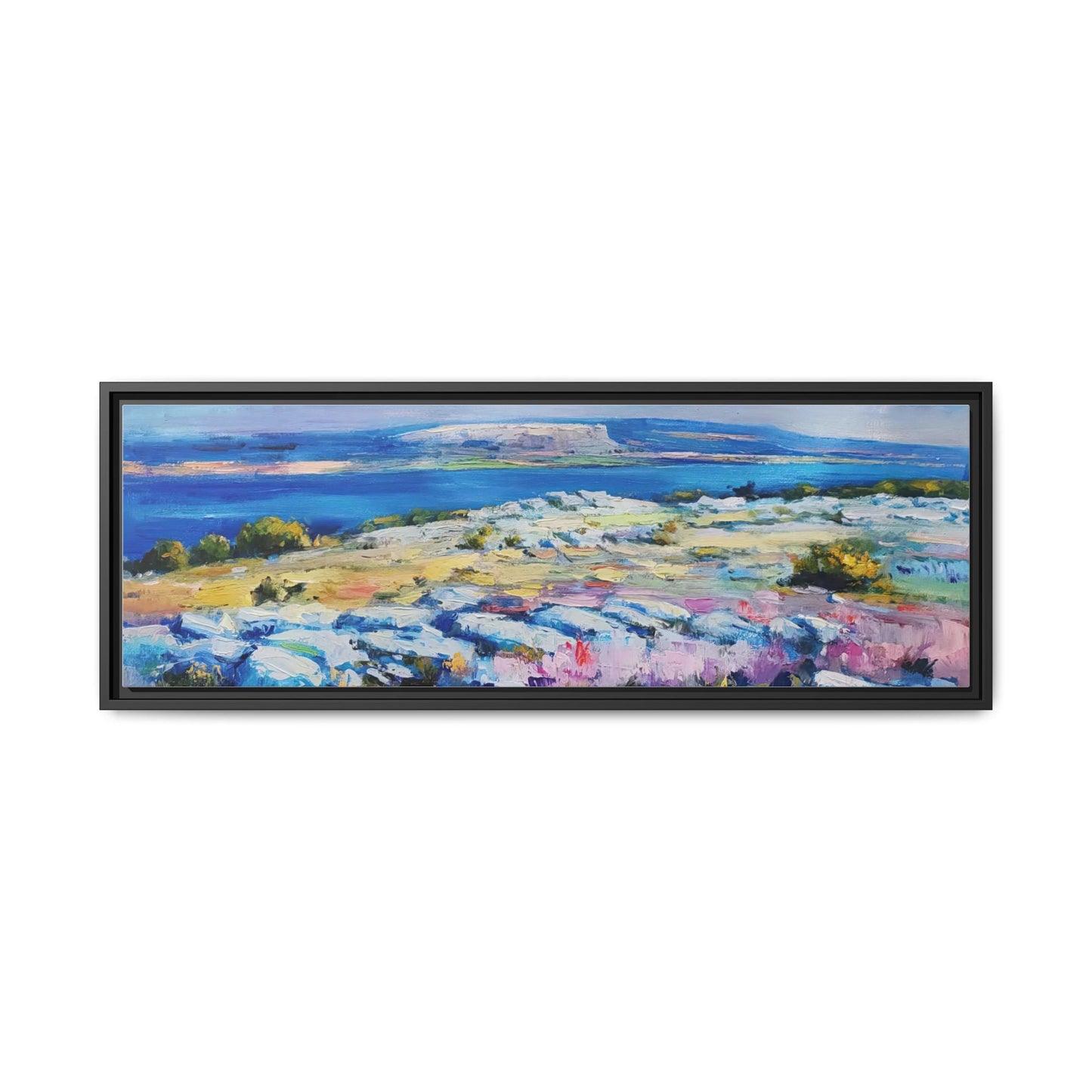 Burren 3 wall art featuring a scenic view of the Burren region in Ireland, printed on high-quality canvas with a premium frame for timeless décor