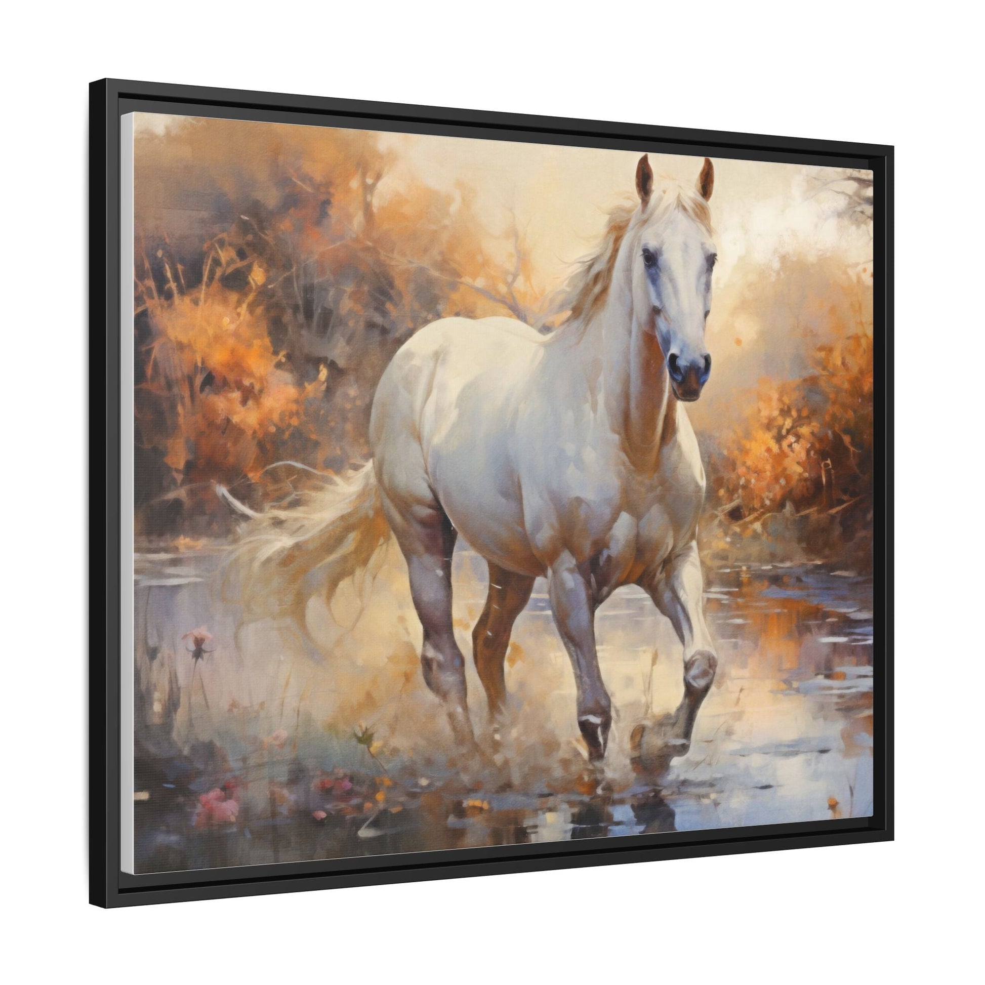 Arabian Horse – Elegant Pinewood Framed Wall Art for Timeless Décor