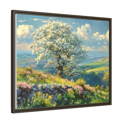 Whitethorn in Bloom wall art featuring a vibrant scene of blooming whitethorn trees, printed on high-quality canvas for a natural and timeless décor.