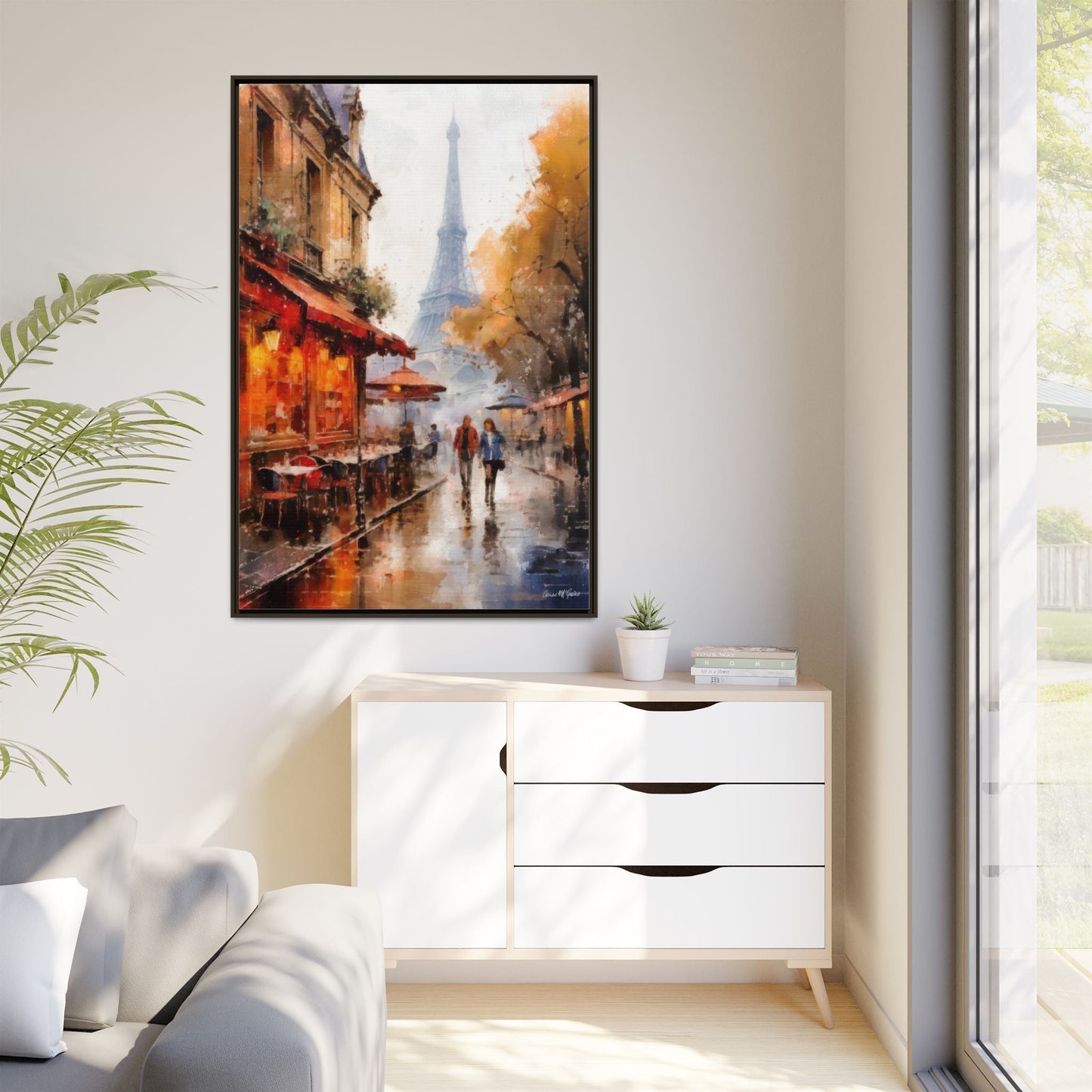 Eiffel Tower wall art featuring the iconic Paris landmark, printed on high-quality canvas to bring timeless beauty and elegance to your home décor.