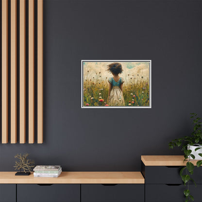 Young Girl In Flowers Wall Art - Graceful Portrait of Girl Surrounded by Flowers for Home Décor