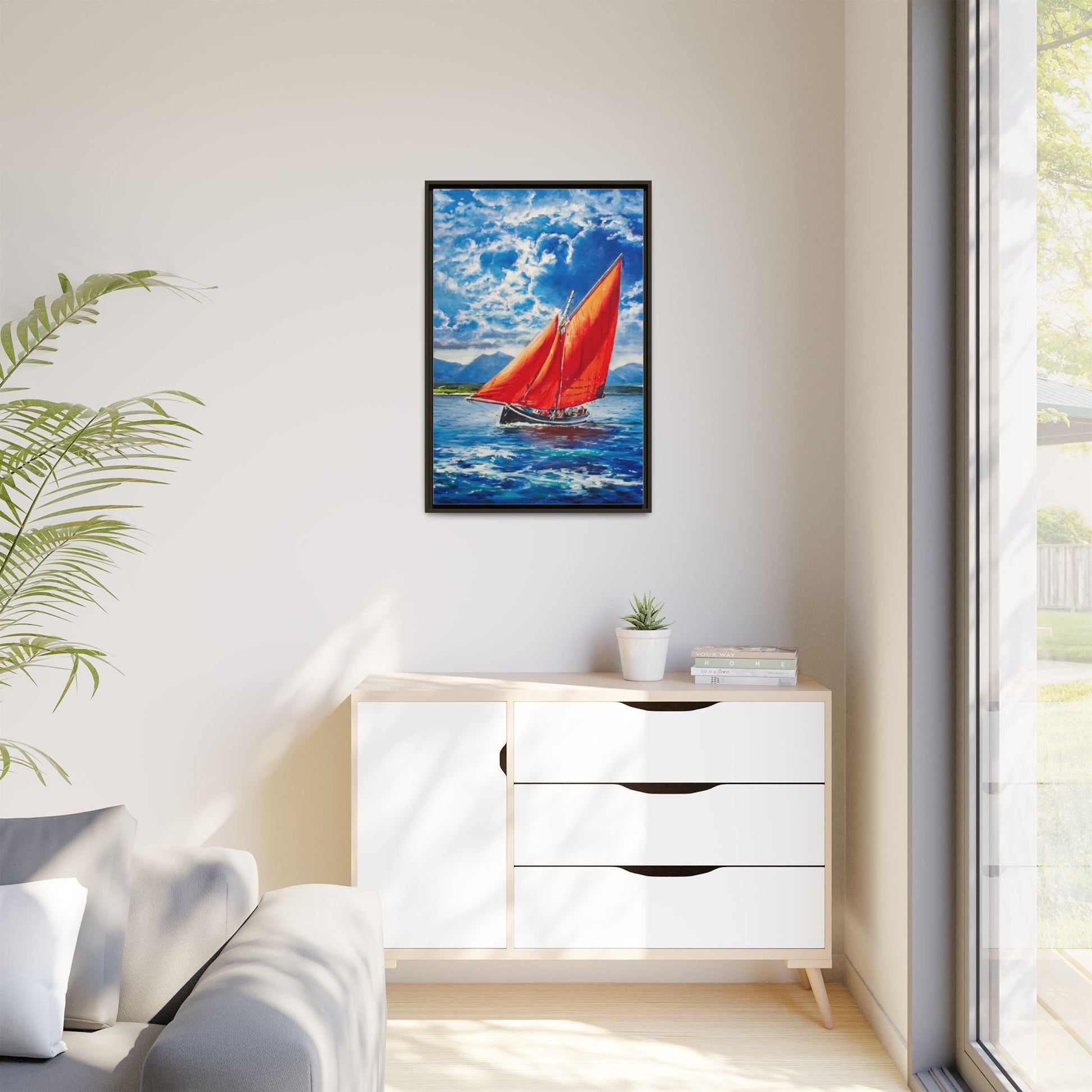 Single Galway Hooker – Premium Pinewood Art Frame for Timeless Décor