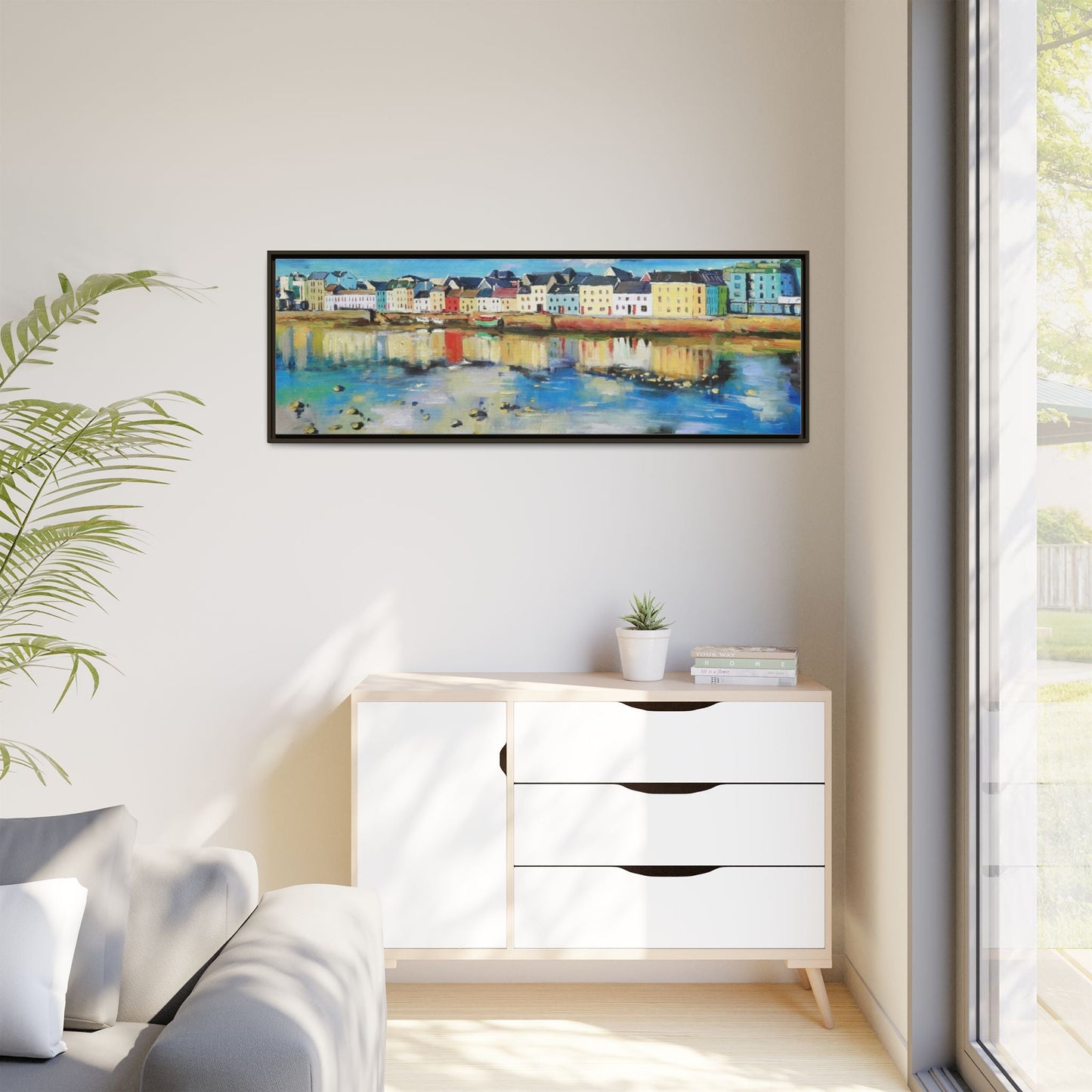 Galway Reflections wall art featuring serene Irish landscapes and water reflections, framed in premium quality wood.