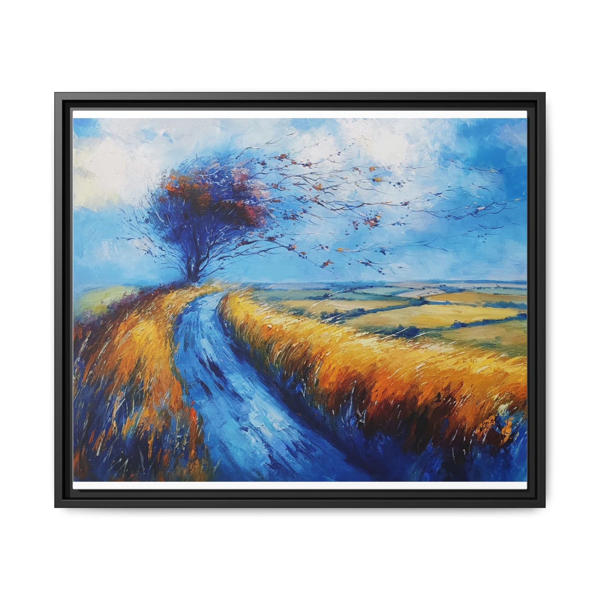 Autumn Leaves Scattering A Premium Pinewood Art Frame for Timeless Décor