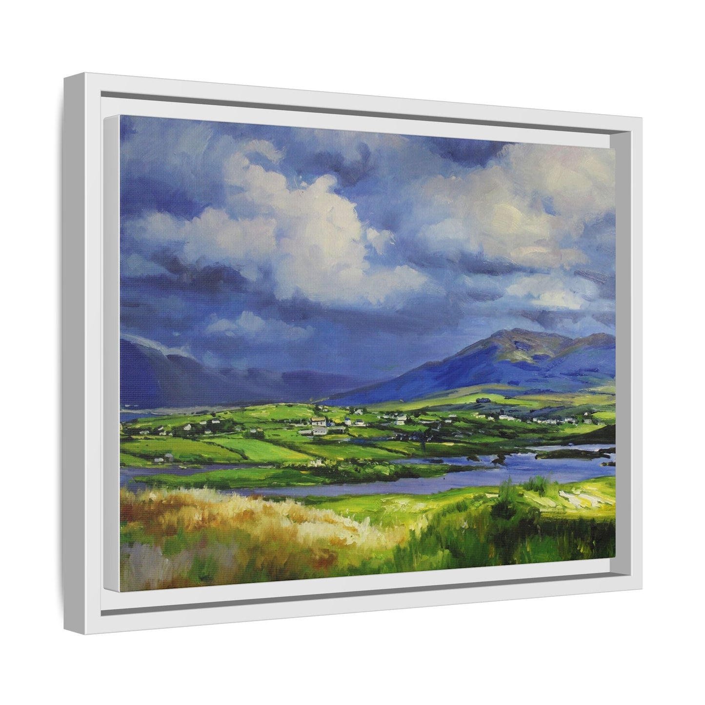 Connemara Fields - Stunning Irish landscape canvas print showcasing the serene beauty of Connemara's fields.