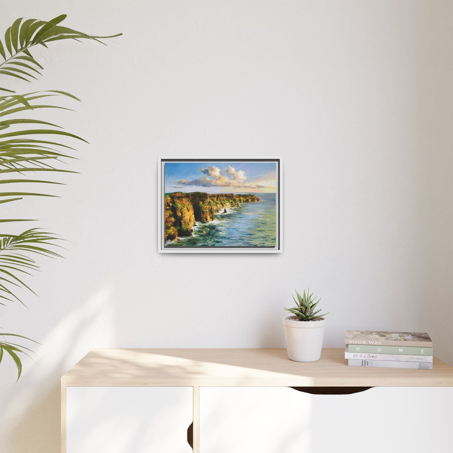 Cliffs of Moher wall art showcasing the dramatic Irish coastline, printed on high-quality canvas to bring natural beauty into your home décor.