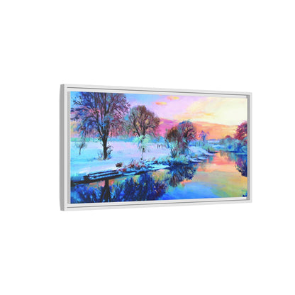 Winter Trees framed art – Premium pinewood frame with a cotton-polyester canvas print, featuring a protective coating for lasting beauty and timeless décor.