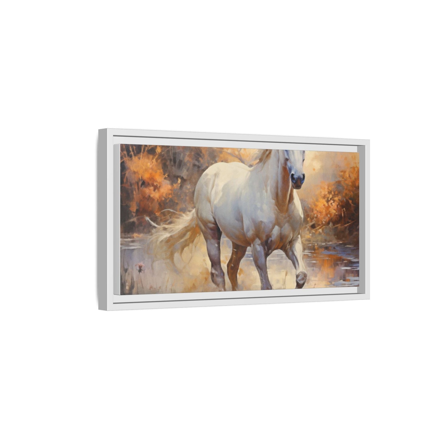 Arabian Horse – Elegant Pinewood Framed Wall Art for Timeless Décor