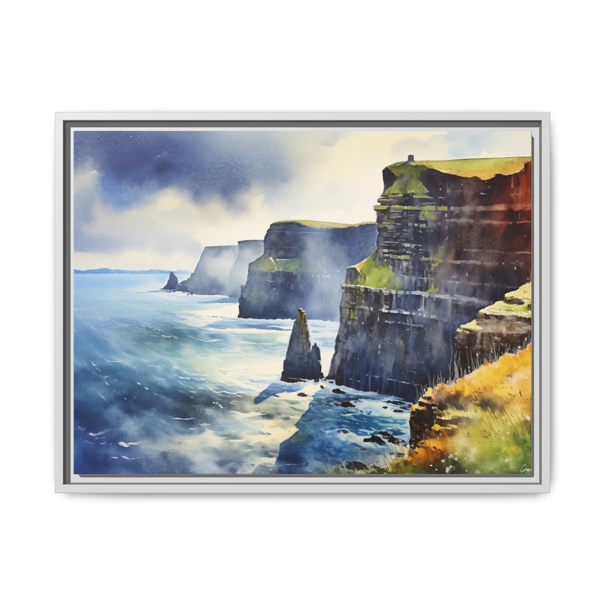 Watercolour of Cliffs of Moher – Beautiful Coastal Landscape Canvas Print