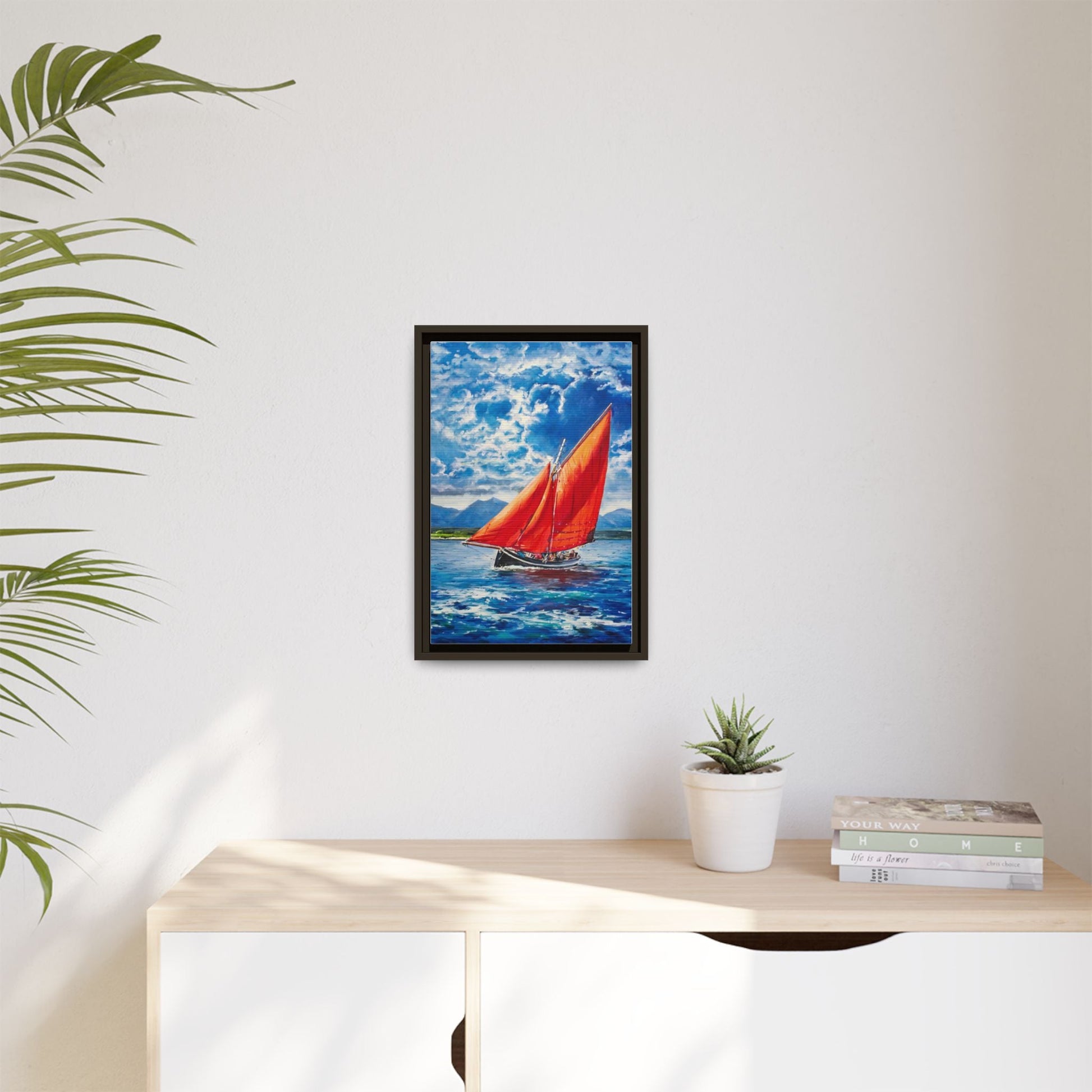 Single Galway Hooker – Premium Pinewood Art Frame for Timeless Décor