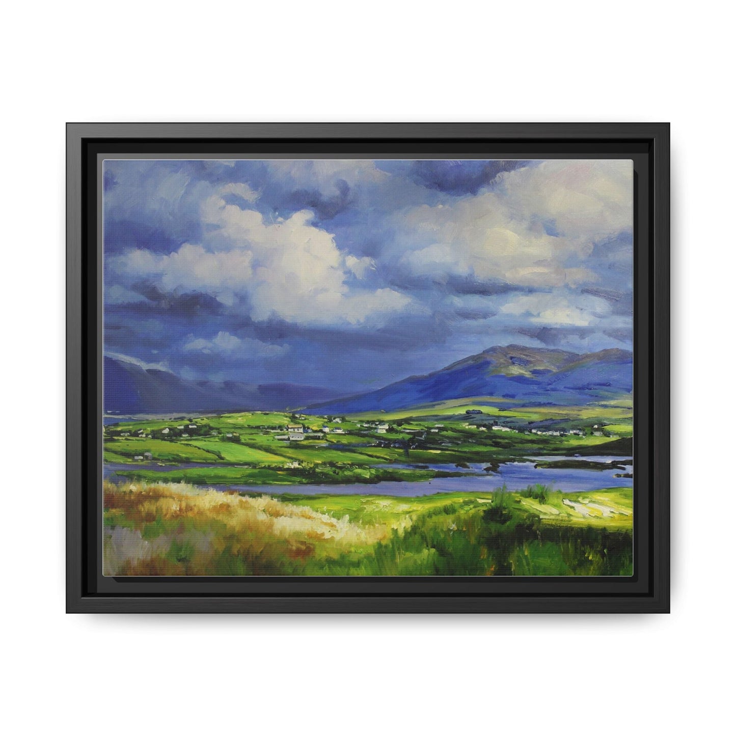 Connemara Fields - Stunning Irish landscape canvas print showcasing the serene beauty of Connemara's fields.