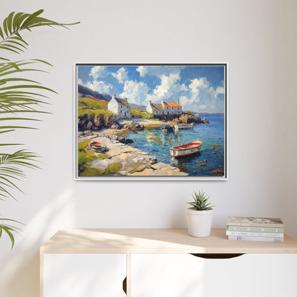 Island Harbour Coastal Landscape - Serene Wall Art Print for Home Décor