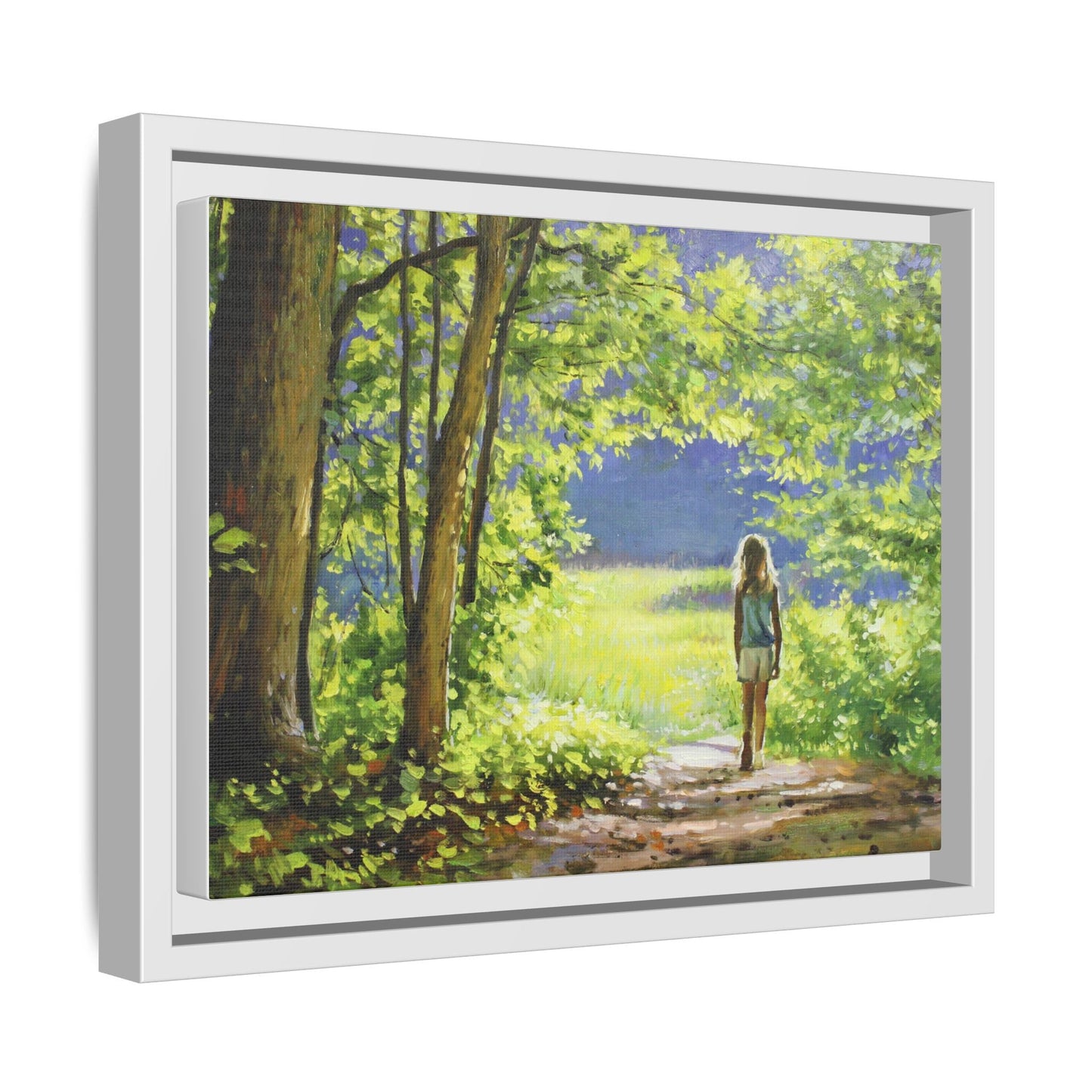 INTO THE LIGHT 11 – A captivating artwork featuring a luminous scene that evokes a sense of depth, movement, and serenity, framed in premium pinewood for timeless décor.