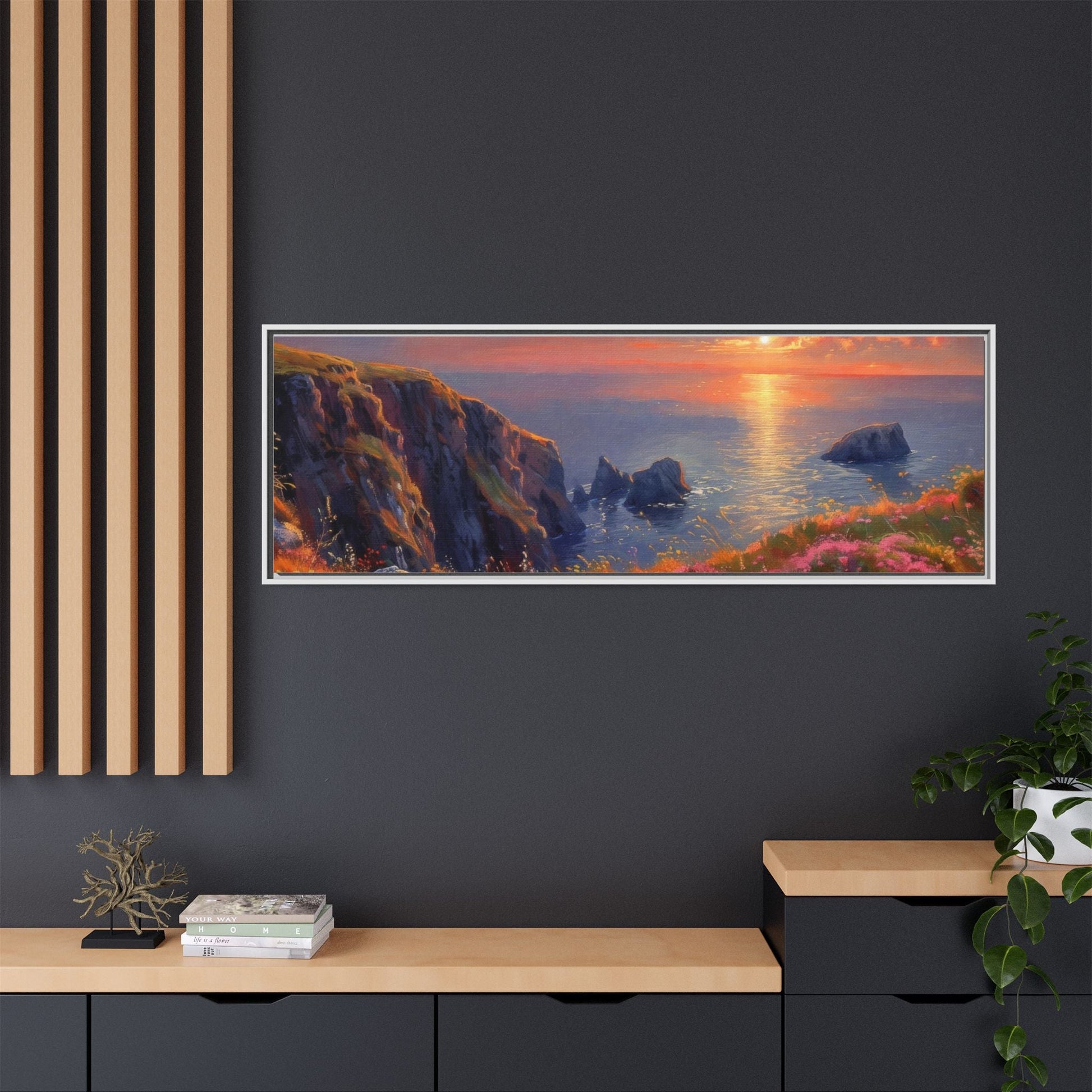 End of The Day wall art featuring a serene sunset landscape, printed on high-quality canvas to bring peaceful beauty and warmth to your home décor.