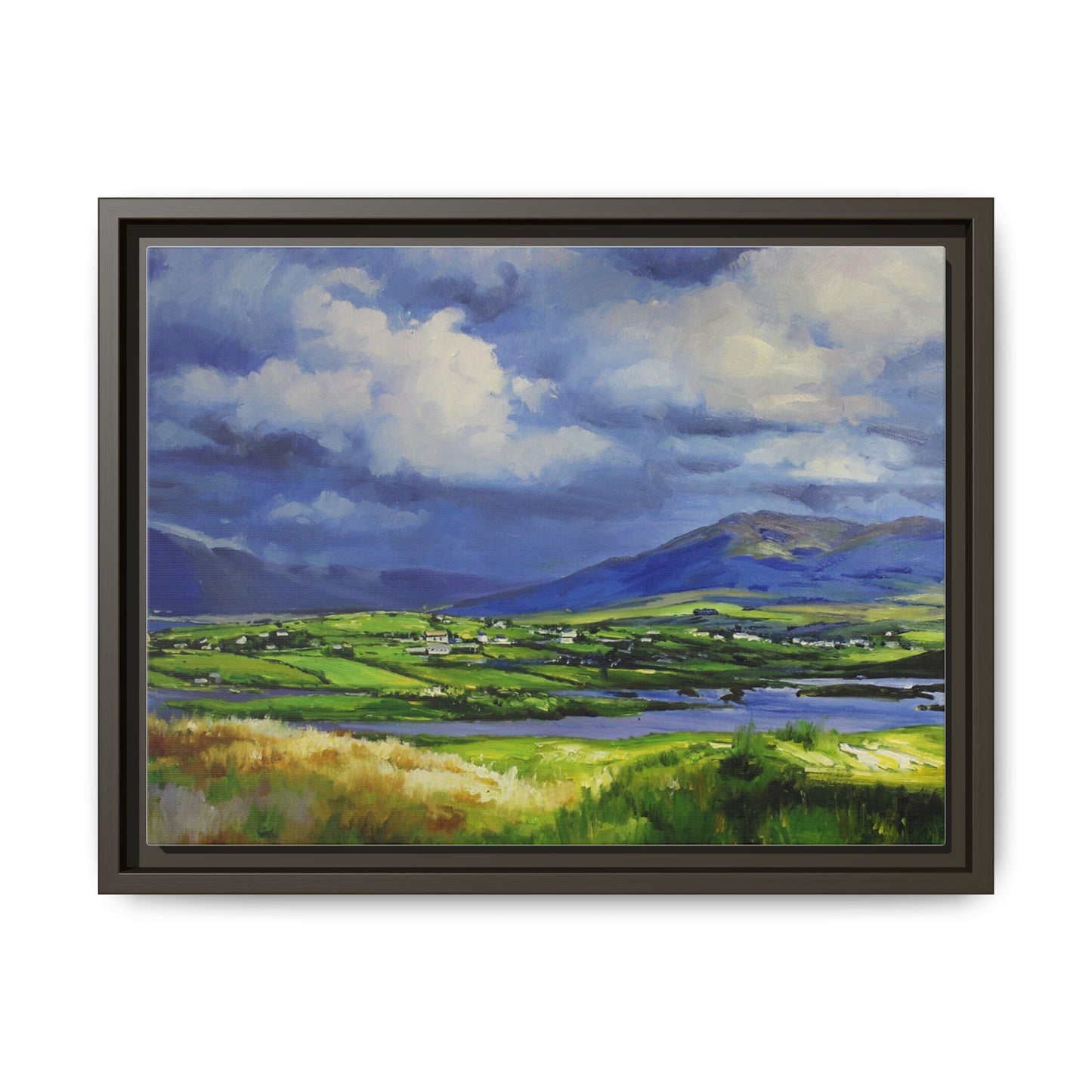 Connemara Fields - Stunning Irish landscape canvas print showcasing the serene beauty of Connemara's fields.