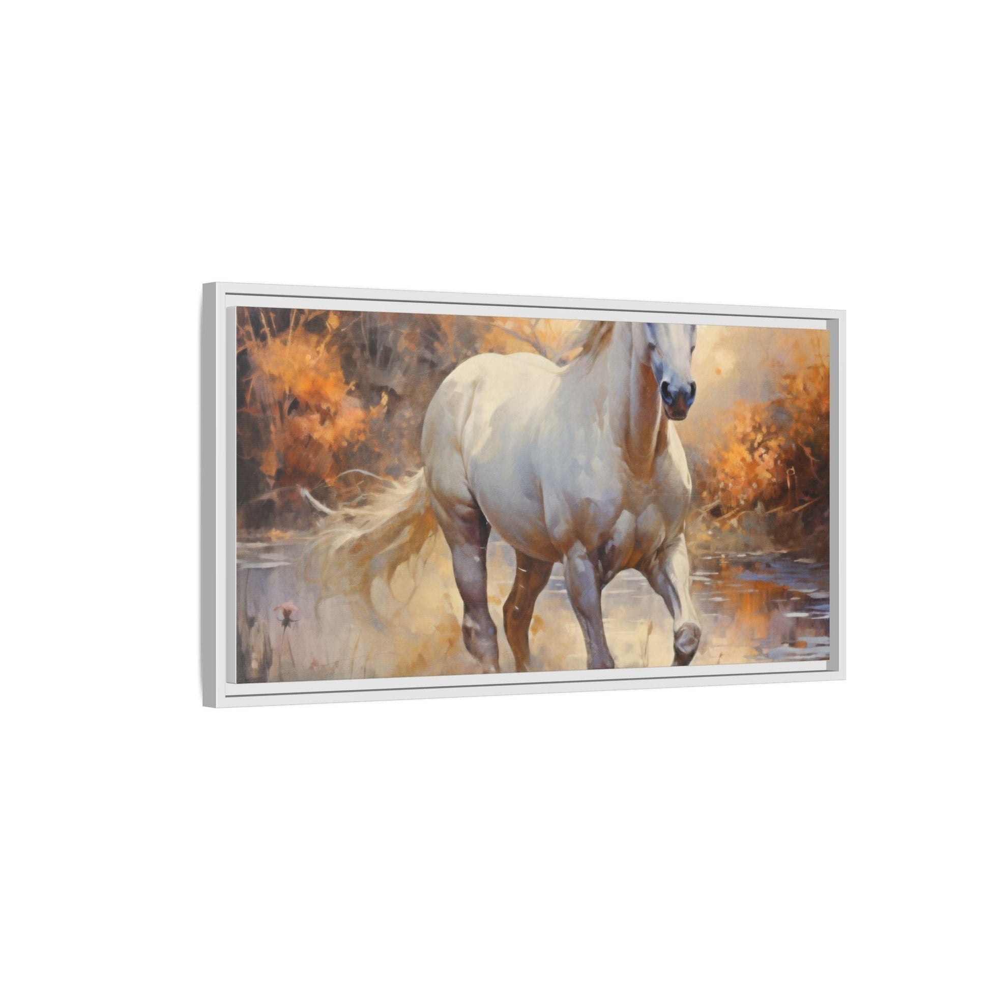 Arabian Horse – Elegant Pinewood Framed Wall Art for Timeless Décor