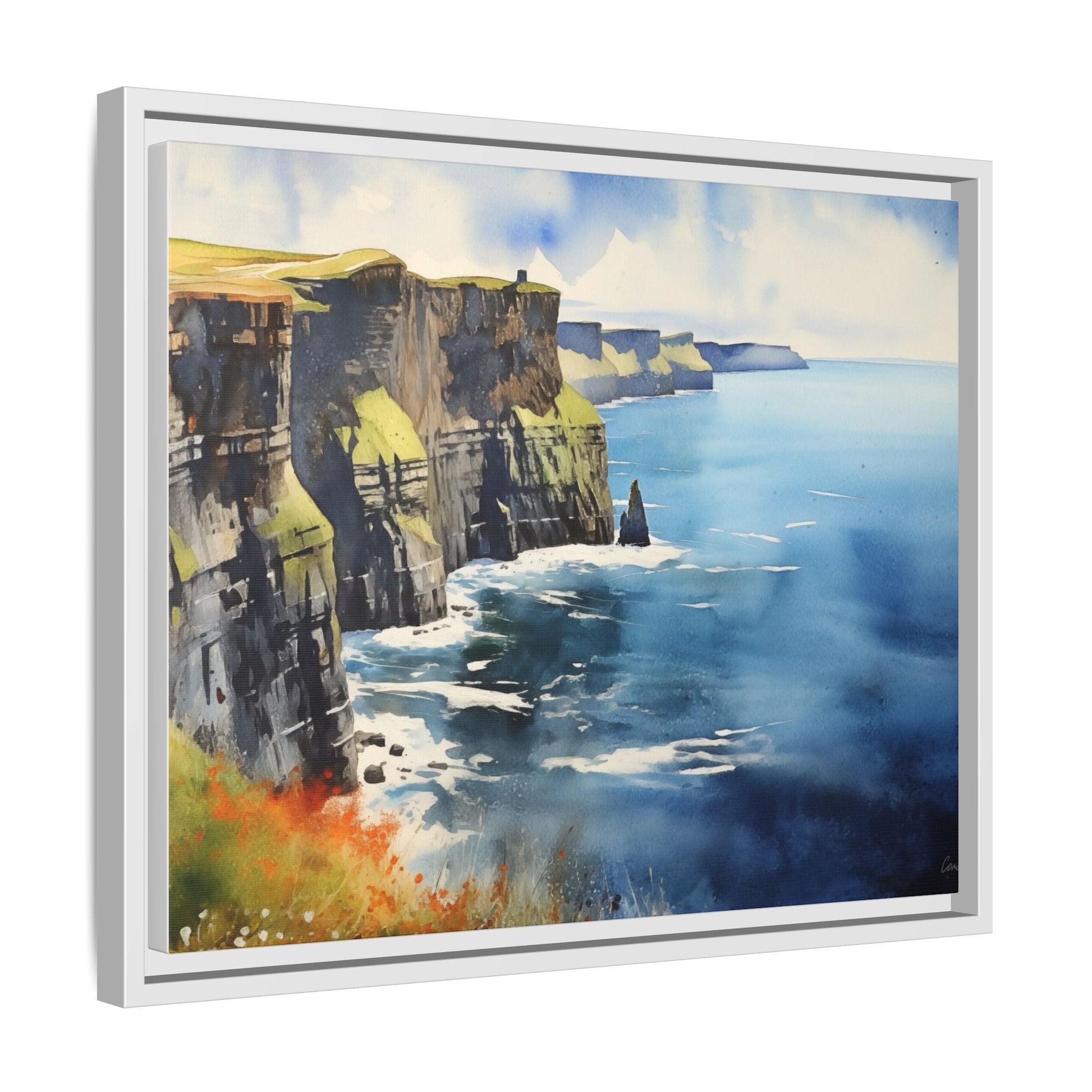 Cliffs of Moher Midday Sun - Beautiful Coastal Landscape Canvas Print