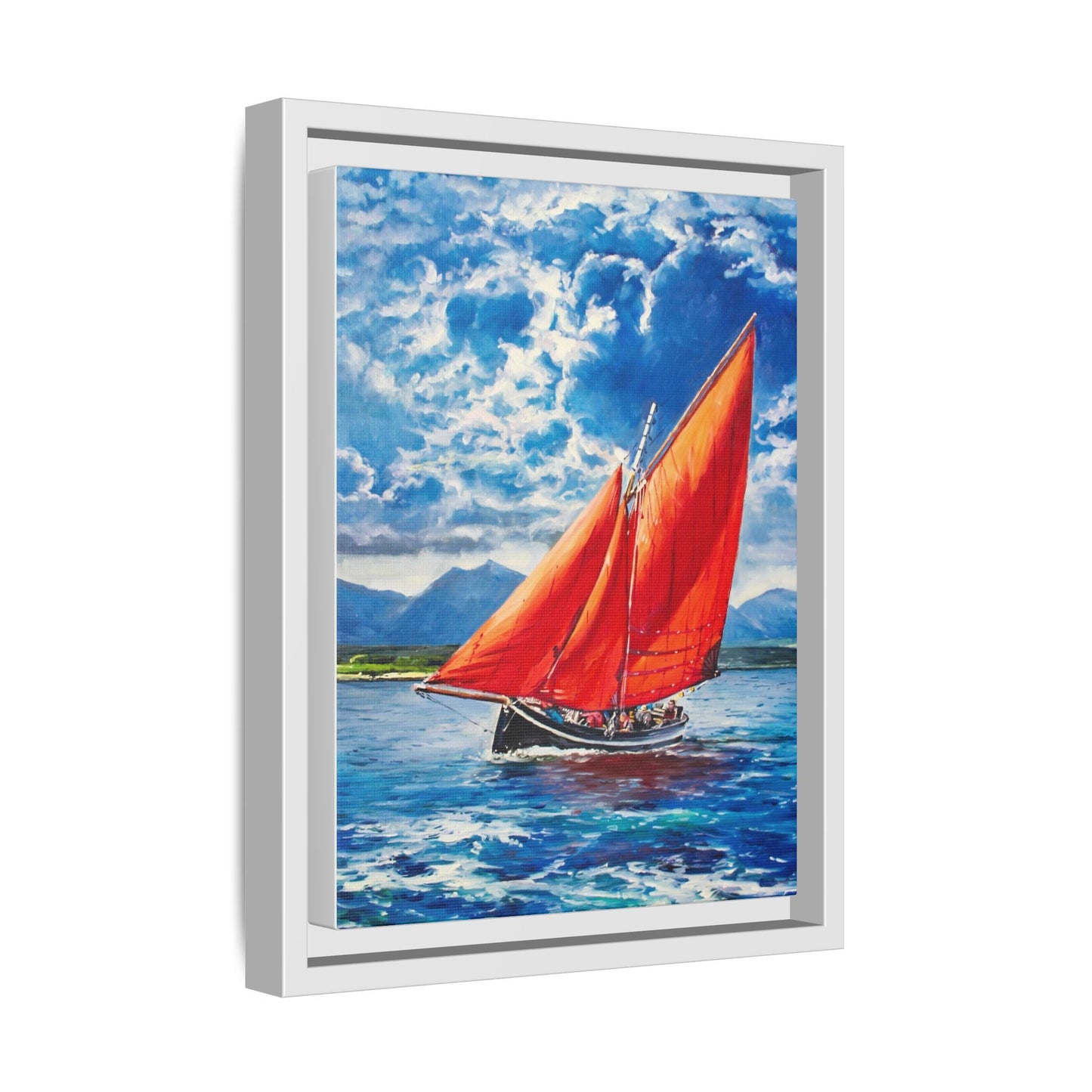 Single Galway Hooker – Premium Pinewood Art Frame for Timeless Décor