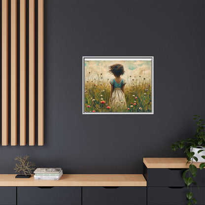 Young Girl In Flowers Wall Art - Graceful Portrait of Girl Surrounded by Flowers for Home Décor