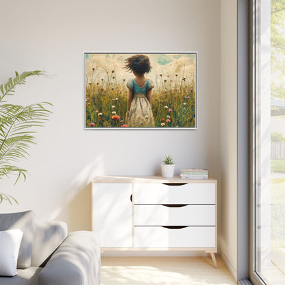 Young Girl In Flowers Wall Art - Graceful Portrait of Girl Surrounded by Flowers for Home Décor