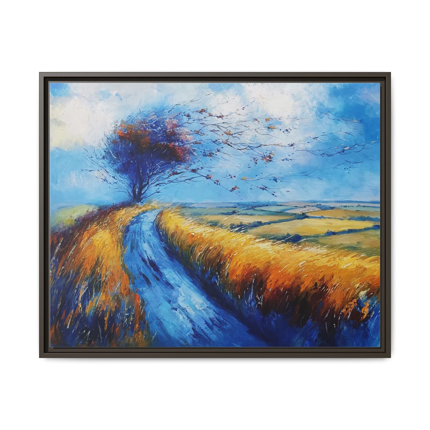 Autumn Leaves Scattering A Premium Pinewood Art Frame for Timeless Décor