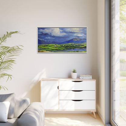 Connemara Fields - Stunning Irish landscape canvas print showcasing the serene beauty of Connemara's fields.