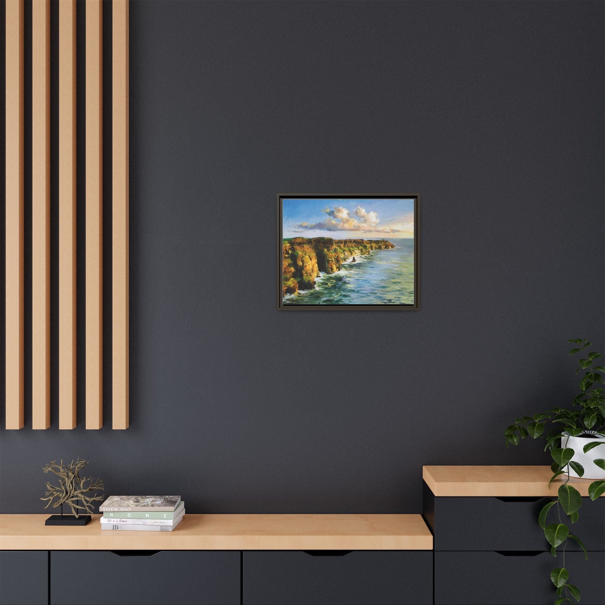 Cliffs of Moher wall art showcasing the dramatic Irish coastline, printed on high-quality canvas to bring natural beauty into your home décor.