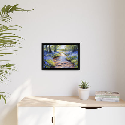 Bluebell Stream Wall Art - Serene Nature Landscape Canvas Print