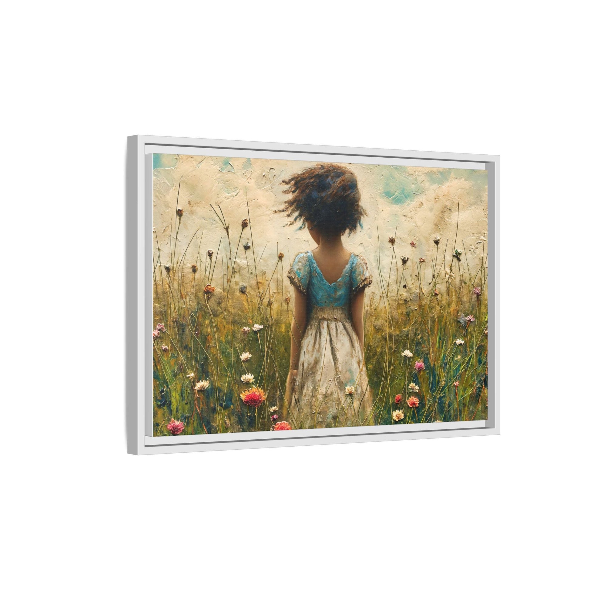 Young Girl In Flowers Wall Art - Graceful Portrait of Girl Surrounded by Flowers for Home Décor